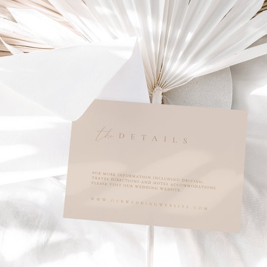 Moderne, minimale bruiloft - Versluitingskaart Informatiekaartje
