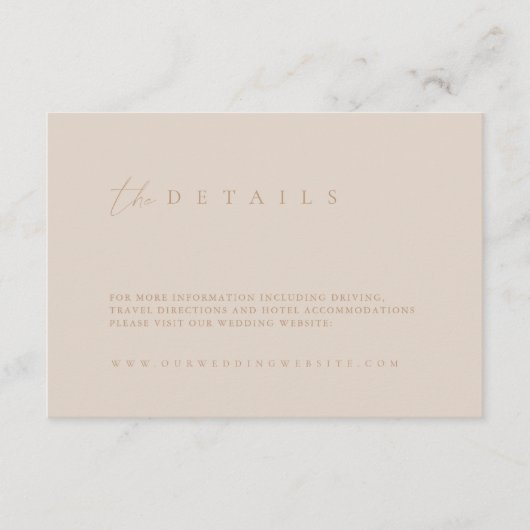 Moderne, minimale bruiloft - Versluitingskaart Informatiekaartje (Voorkant)