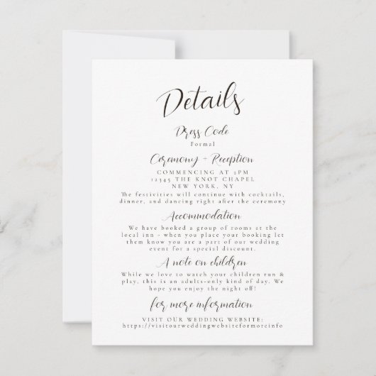 Moderne, minimale bruiloft - Versluitingskaart Kaart (Voorkant)