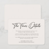 Moderne, minimale bruiloft - Versluitingskaart Kaart (Voorkant / Achterkant)