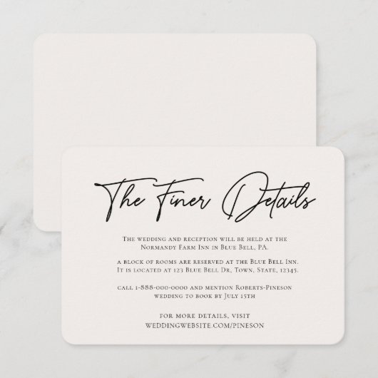 Moderne, minimale bruiloft - Versluitingskaart Kaart (Voorkant / Achterkant)