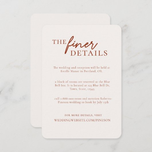 Moderne, minimale bruiloft - Versluitingskaart Kaart (Voorkant / Achterkant)