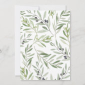 Moderne minimale bruiloft voor olijfbladeren aankondiging (Achterkant)