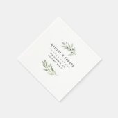 Moderne minimale bruiloft voor olijfbladeren servet (Hoek)