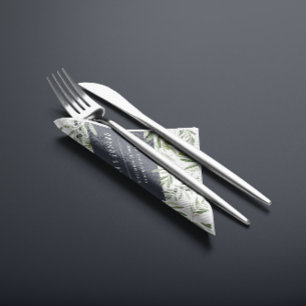 Moderne minimale bruiloft voor olijfbladeren servet