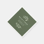 Moderne minimale bruiloft voor olijfbladeren servet (Hoek)