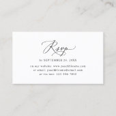 Moderne, minimale bruiloft website RSVP-kaarten Visitekaartje (Voorkant)