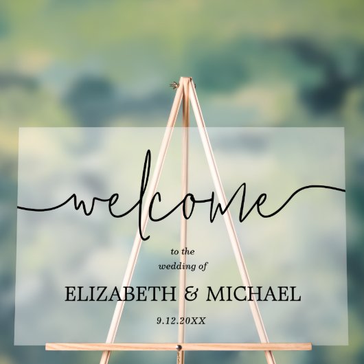 Moderne minimale bruiloft welkom acryl bord (Neutraal)