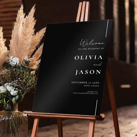 Moderne minimale bruiloft welkom acryl bord
