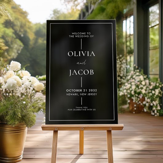 Moderne minimale bruiloft welkom acryl bord