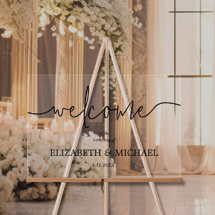 Moderne minimale bruiloft welkom acryl bord