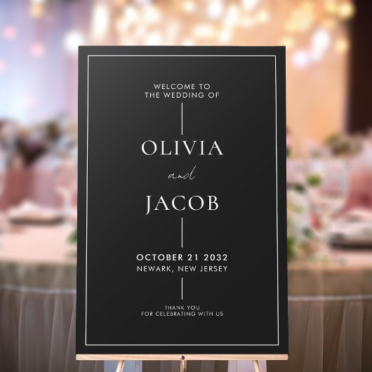Moderne minimale bruiloft welkom acryl bord