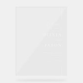 Moderne minimale bruiloft welkom acryl bord (Voorkant)