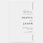 Moderne minimale bruiloft welkom acryl bord (Voorkant)