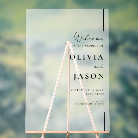 Moderne minimale bruiloft welkom acryl bord (Neutraal)