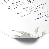 Moderne minimale bruinkoolbruidrustige trouwmenu poster (Hoek)