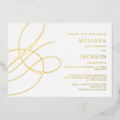 Moderne minimale brutale bruidbruinbruidbruiningen folie uitnodiging (Voorkant)