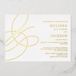 Moderne minimale brutale bruidbruinbruidbruiningen folie uitnodiging