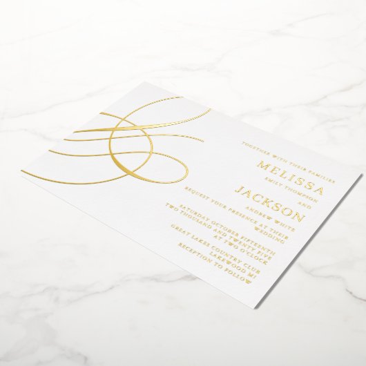 Moderne minimale brutale bruidbruinbruidbruiningen folie uitnodiging (Gedraaid)