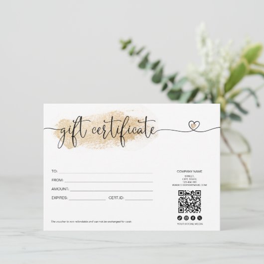 moderne minimale cadeaubon logo QR-code (Staand voorkant)