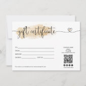 moderne minimale cadeaubon logo QR-code (Voorkant)