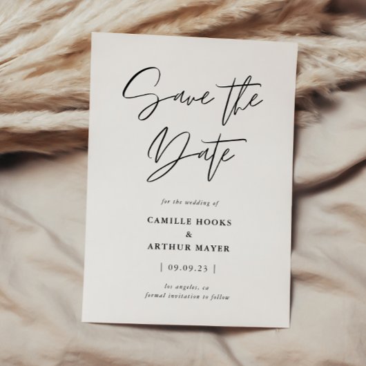 Moderne Minimale Calligrafie Save The Date