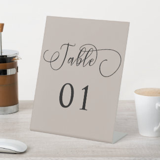 Moderne Minimale Calligrafie Tafel Nummers Reclamebord Met Voetstuk