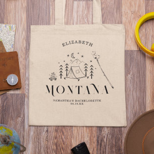 Moderne minimale camping   vrijgezellen tote bag