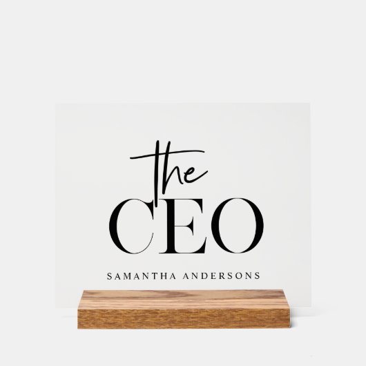 Moderne minimale CEO Black Acryl Bord (Voorkant)