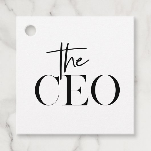 Moderne minimale CEO Black Bedankjes Labels (Voorkant)