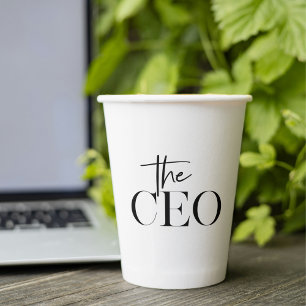 Moderne minimale CEO Black Papieren Bekers