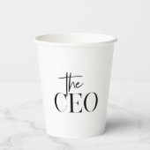 Moderne minimale CEO Black Papieren Bekers (Achterkant)