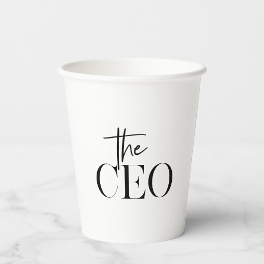 Moderne minimale CEO Black Papieren Bekers (Achterkant)