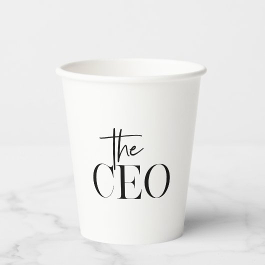 Moderne minimale CEO Black Papieren Bekers (Voorkant)