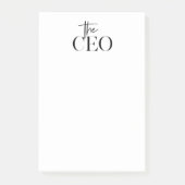 Moderne minimale CEO Black Post-it® Notes (Voorkant)