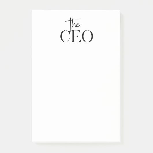 Moderne minimale CEO Black Post-it® Notes (Voorkant)