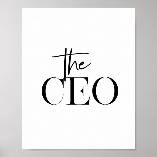 Moderne minimale CEO Black Poster (Voorkant)