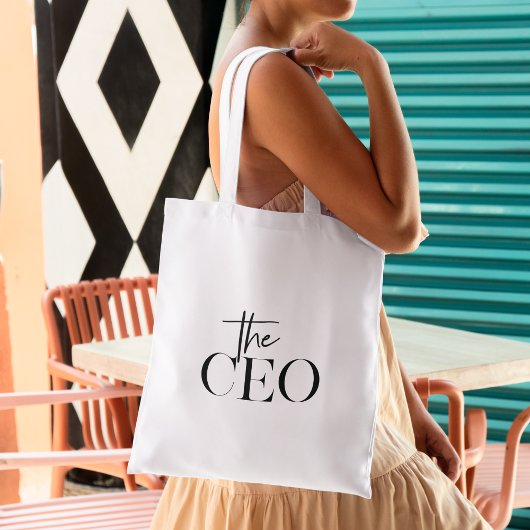 Moderne minimale CEO Black Tote Bag