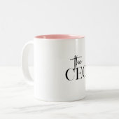 Moderne minimale CEO Black Tweekleurige Koffiemok (Voorkant links)