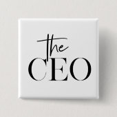 Moderne minimale CEO Black Vierkante Button 5,1 Cm (Voorkant)