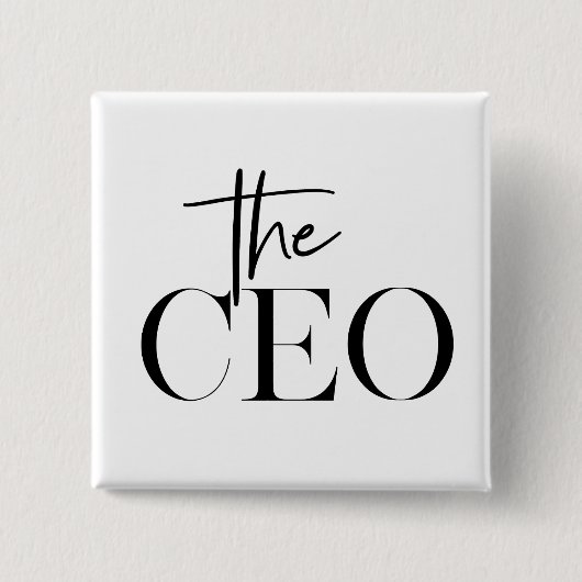 Moderne minimale CEO Black Vierkante Button 5,1 Cm (Voorkant)