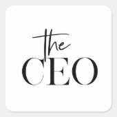 Moderne minimale CEO Black Vierkante Sticker (Voorkant)