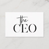 Moderne minimale CEO Black Visitekaartje (Voorkant)