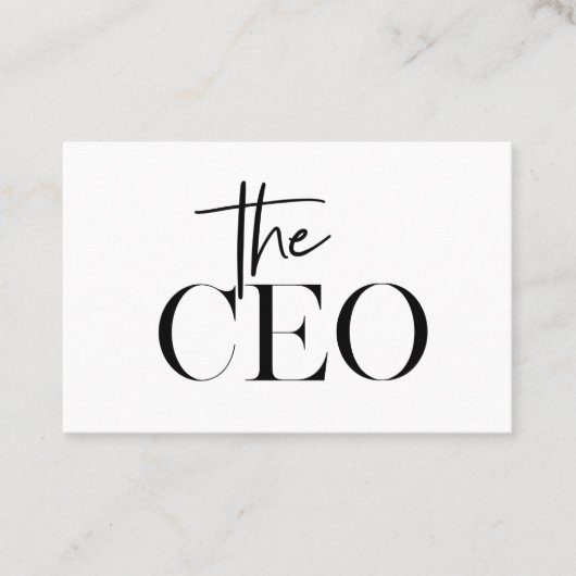 Moderne minimale CEO Black Visitekaartje (Voorkant)