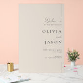 Moderne minimale champagne bruiloft welkom acryl bord (Huwelijk)