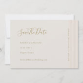 Moderne, minimale Champagne Gold redt de datum Kaart (Voorkant)