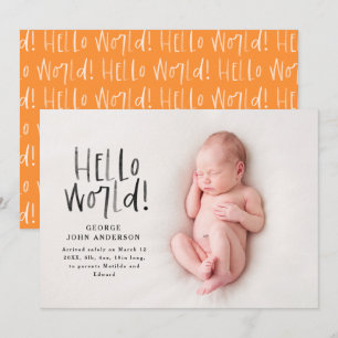 Moderne, minimale chic oranje typografie foto aankondiging