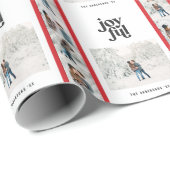 Moderne, minimale chic red multi-fotoreest cadeaupapier (Rol Hoek)