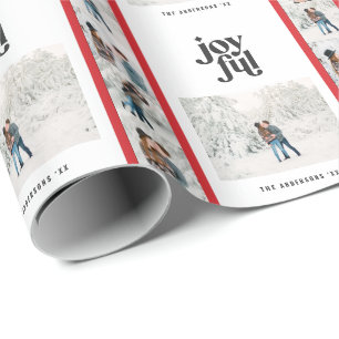 Moderne, minimale chic red multi-fotoreest cadeaupapier