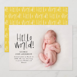 Moderne, minimale chic yellow typografie foto aankondiging